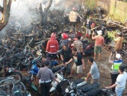 Update Kebakaran Pos Lantas Grogol Sukoharjo, Puluhan Motor Barang Bukti Hangus