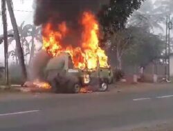 Viral Video Sebuah Mobil Terbakar di Bantar, Jalan Nasional Banyumas-Banjarnegara