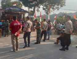 Sambut HUT RI Ke-78, Polsek dan Koramil Gembong Pengamanan Pertunjukan Dangdut di Desa Plukaran