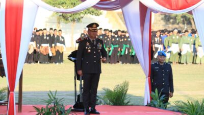 Kapolres AKBP Jamal Alam Sebagai Irup Penurunan Bendera HUT RI Ke 78 Kabupaten Sragen