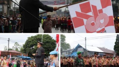 Pemkab Humbahas dan TNI-Polri Gelar Taptu Pawai Obor Peringati Hari Kemerdekaan RI 78