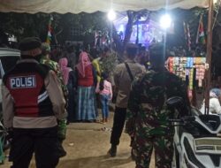 Pengamanan Dangdut di Rejoagung, Bhabinkamtibmas Polsek Wedarijaksa Sampaikan Himbauan