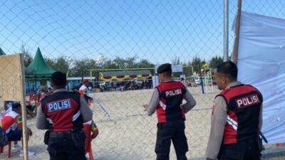 Porprov XVI Jateng, Sat Samapta Polres Rembang Amankan Pertandingan Cabor Voli Pantai