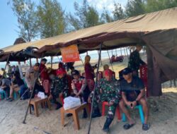 Personil Sat Samapta Polres Rembang Amankan Pertandingan Voli Pantai di Porprov XVI Jateng