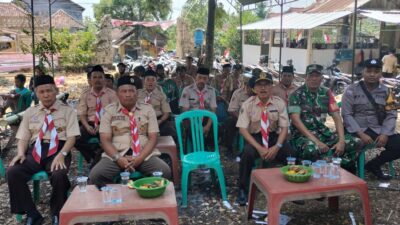 Jambore Lomba Tingkat II di Desa Gadudero Sukolilo, Bhabinkamtismas dan Babinsa Lakukan Pengamanan