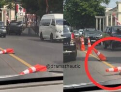 VIDEO VIRAL Suhu Panas Ekstrem Landa Semarang, Bahkan Cone Lalu Lintas Ikut Meleleh