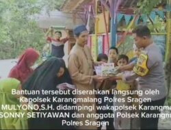 Bantu Buku Bacaan Serta Alat Tulis Untuk Madrasajh Diniyah Islamiyah As-Salam Karangmalang Sragen, Ini Harapan Kapolsek…