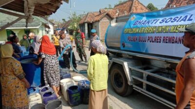 Desa Lambangan Kulon Rembang, Jadi Sasaran Bantuan Air Bersih Polsek Bulu