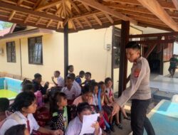 Sapa Anak-anak Sekolah, Kapolsek Lamandau Beri Edukasi