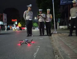 Dit Lantas Polda Jateng, Uji Coba Tilang Drone Malam Hari di Purwokerto