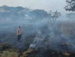 Tim Damkar dan Polsek Juwana Padamkan Kebakaran Lahan di Desa Dukutalit