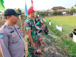 Polri dan TNI di Nguter Sukoharjo Sinergi Amankan Turnamen Sepakbola