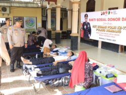 Sambut HUT Humas Polri ke 72, Polres Rembang Gelar Bhakti Sosial Donor Darah