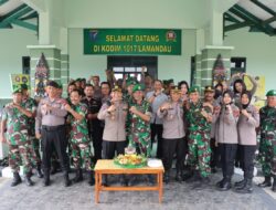 Jalin Soliditas, Polres Lamandau Rayakan HUT TNI ke 78 di Makodim 1017/LMD