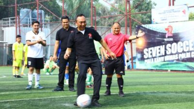 Perkuat Sinergisitas, Polri dan Jurnalis Gelar Seven Soccer