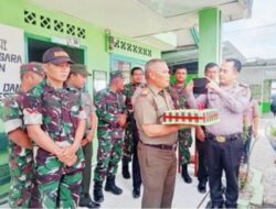 Kunjungi Koramil 05/DS, Jajaran Polres Humbahas Beri Kejutan di HUT TNI Ke 78