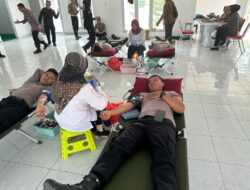 Polresta Pati Gelar Kegiatan Donor Darah dalam Peringatan HUT Humas Polri ke-72