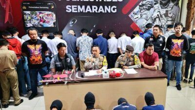 Operasi Besar-besaran Polisi di Kota Semarang Tangkap 22 Gangster Lengkap dengan Senjata Tajam