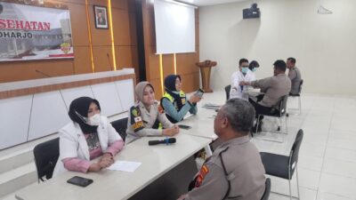 Personil pada Ops Mantap Brata Jalani Screening Kesehatan dari Dokkes Polres Sukoharjo