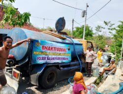 Desa Pranti Sulang Dapat Bantuan Air Bersih dari Polsek Sulang