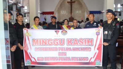 Minggu Kasih, Polda Kalteng Beri Himbauan Kamtibmas di Gereja YHS & Katedral