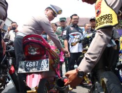 Tindak 246 Motor Knalpot Brong, Polres Banjarnegara Lakukan Pemusnahan