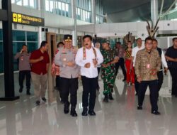 Kapolda Kalteng Sambut Kedatangan Menteri ATR/BPN di Bumi Tambun Bungai