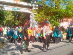 Ratusan Guru dan Siswa Berpartisipasi: Polsek Tambakromo Jaga Keamanan Jalan Santai