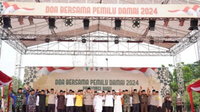Hadirkan Penceramah Ustaz Das’ad Latif, Polda Riau Gelar Doa Bersama Pemilu Damai 2024