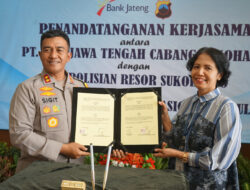 Jalin Kerjasama Penyaluran PNPP, Polres Sukoharjo dan PT. BPD Jawa Tengah Teken MoU