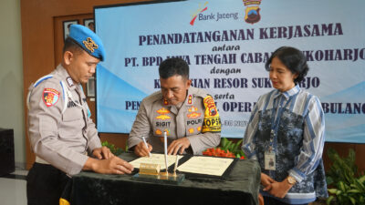 Penandatanganan MoU Penyaluran PNPP Kapolres Sukojarjo dan PT. BPD Jawa Tengah
