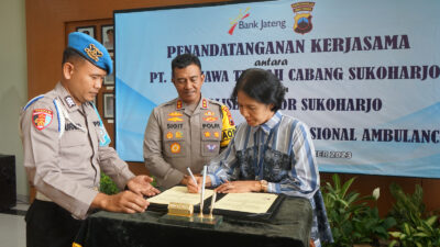Kapolres Sukojarjo Teken Kerjasama Penyaluran PNPP dengan PT. BPD Jawa Tengah
