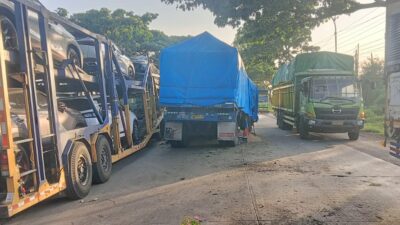 Dua Truk Adu Banteng di Jalan Pati – Juwana, Polisi : Sopir Selamat, Kerugian Material ditaksir Rp 50 Juta