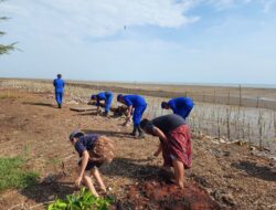 Satpolairud Polresta Pati Giatkan Perawatan dan Pelestarian Tanaman Mangrove di Pantai Desa Bulumanis Kidul