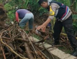 Aksi Kepedulian, Bhabinkamtibmas Polsek Margoyoso Kerja Bakti Bersama Warga Desa Binaannya