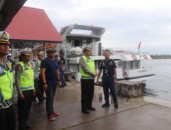 Dirlantas Polda Aceh Tinjau Pos Pengamanan Ops Lilin Seulawah 2023 di Pelabuhan Ulee Lheue
