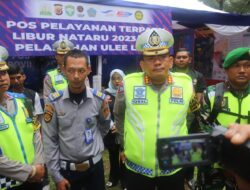 Dirlantas Polda Aceh Meninjau Pospam Ops Lilin Seulawah 2023 di Pelabuhan Ulee Lheue