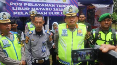 Dirlantas Polda Aceh Meninjau Pospam Ops Lilin Seulawah 2023 di Pelabuhan Ulee Lheue