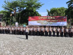 Kapolresta Pati Pimpin Upacara Korps Raport Kenaikan Pangkat 106 Personel