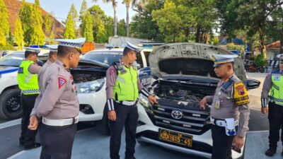 Satlantas Polres Rembang Cek Kelengkapan Personil & Ranmor Jelang Ops Lilin Candi