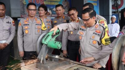 Donasi Knalpot Brong Satlantas Polrestabes Semarang Terkumpul 700 Kg