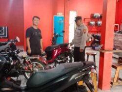 Polsek Lasem Berikan Himbauan Larangan Knalpot Brong di Bengkel Sepeda Motor Desa Gedong Mulyo