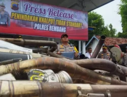 Polres Rembang Musnahkan Ratusan Knalpot Brong Hasil Operasi