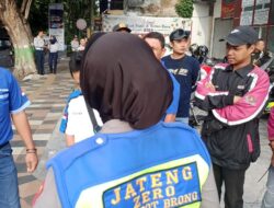 Sosialisasi Larangan Knalpot Brong, Upaya Satlantas Polresta Pati di Jalan Panglima Sudirman