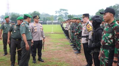 Pengamanan Kunjungan Wapres RI, TNI-Polri Apel Gelar Pasukan di Lapangan Mojoagung Pati