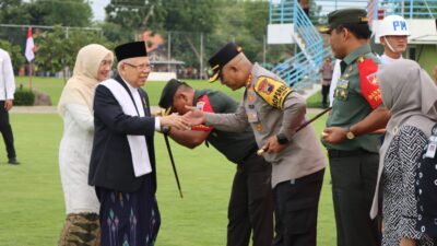 Pengamanan Kunjungan Wakil Presiden, Apel Gelar di Lapangan Sepak Bola Gelora Soekarno Mojoagung