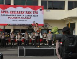 646 Personil Polresta Cilacap dan BKO Polda Jateng Dikerahkan Untuk Pengamanan TPS Di Kabupaten Cilacap