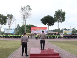 AKBP Hary Ardianto Pimpin Apel Pergeseran Pasukan Pengamanan TPS 2024 Kab. Humbahas