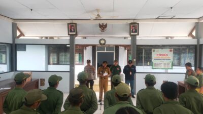 Jaga Ketertiban di TPS Pemilu, Linmas Wonotunggal gELAR Apel Siaga