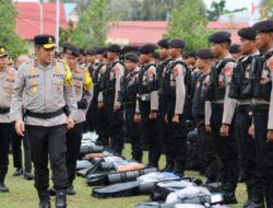 Apel Pemberangkatan 335 Personel Pengamanan TPS Pemilu, Ini Pesan Kapolda Kalteng